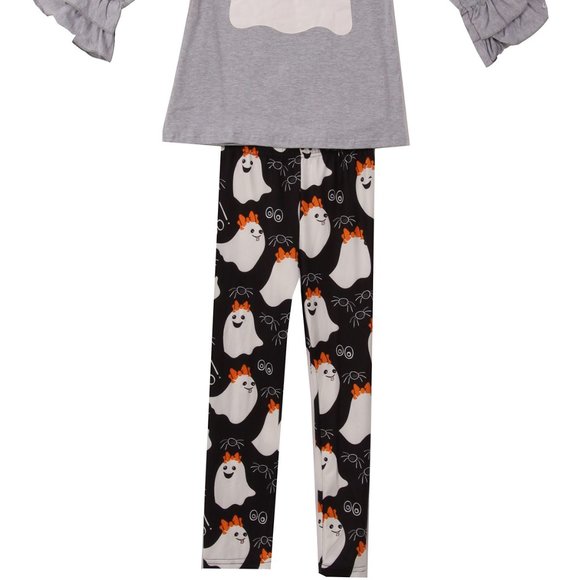 2 PCs toddler girls Halloween Outfit Long Sleeve Top Pants Legging Blouse Shirt - Picture 4 of 5